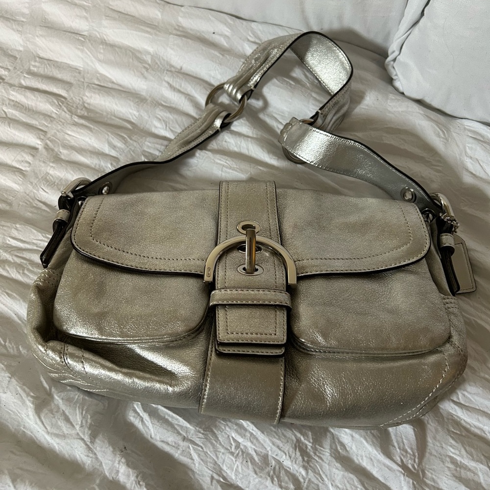 Vintage Coach Silver Soho Shoulder Bag